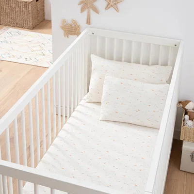 La Redoute Wildoy Baby's 17cm Flap Fitted Sheet in Cotton Muslin