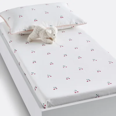 La Redoute Griotte Cherry Organic Cotton Cot Fitted Sheet