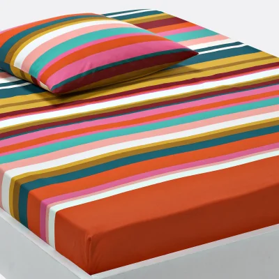 La Redoute Paraiso Striped Cotton Fitted Sheet