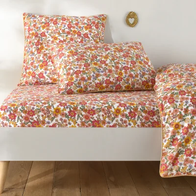 La Redoute Meredith Fitted Sheet in Washed Cotton For Mattress Height 25cm