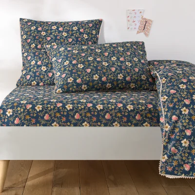 La Redoute Fitted Sheet in 30% Recycled Cotton. 25cm, Jasmine