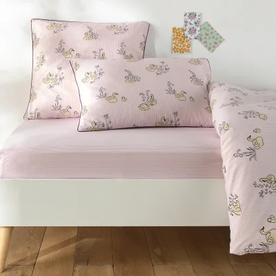 La Redoute Swan Child's Fitted Sheet in 50% Recycled Washed Cotton