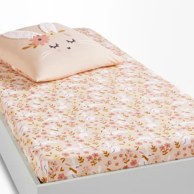 La Redoute Flower Bunny Organic 100% Cotton Child's Fitted Sheet