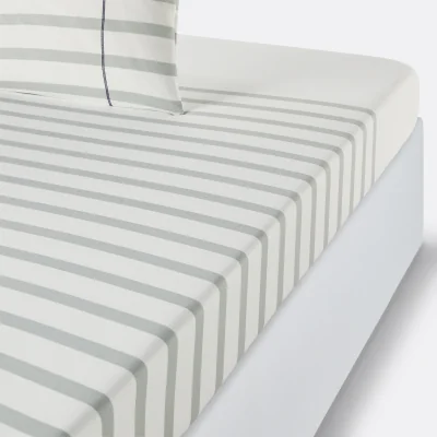 La Redoute Malo Striped Cotton Fitted Sheet