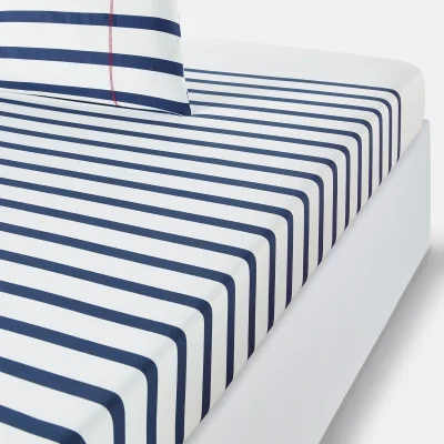 La Redoute Malo Striped Cotton Fitted Sheet