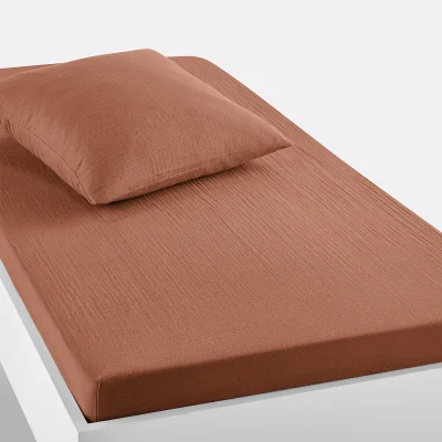 La Redoute Kumla Children's Plain Cotton Muslin Fitted Sheet