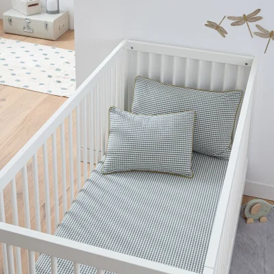 La Redoute Baby's Tiny Vichy Fitted Sheet in Cotton, 17cm Flap