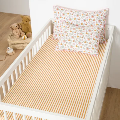 La Redoute Yassia Baby's Fitted Sheet in Washed Cotton For Mattress Height 17cm