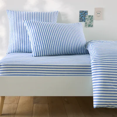 La Redoute Soizic Blue Child's Fitted Sheet in Cotton with 30cm Flap