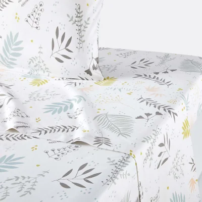 La Redoute Suzanne Floral Cotton Percale 200 Thread Count Flat Sheet