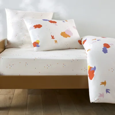 La Redoute Noki Child's Fitted Sheet in Organic Cotton with 25cm Flap and Clouds Print