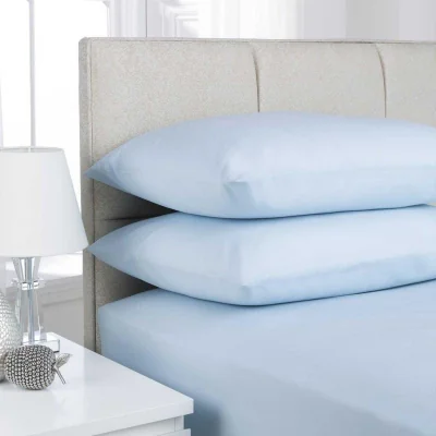 The Range K Collection percale Percale Fitted Sheet - Baby Blue / King / double