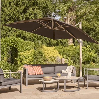 Atkin & Thyme Savannah 3m Wood-Effect Cantilever Parasol - Birch