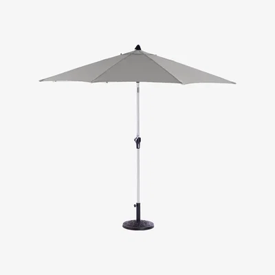 Barker and Stonehouse Round Parasol with Base, Grey | Barker & Stonehouse