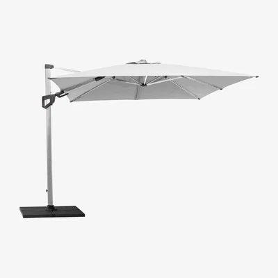 Barker and Stonehouse Cane-line Hyde Luxe Tilt Parasol & Base, Grey | Barker & Stonehouse
