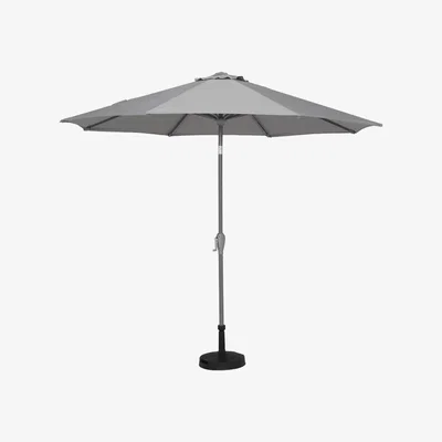 Barker and Stonehouse 2.7m Round Parasol & Base, Grey | Barker & Stonehouse