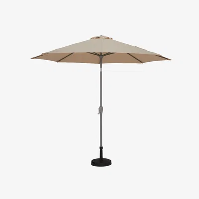 Barker and Stonehouse 2.7m Round Parasol & Base, Neutral | Barker & Stonehouse