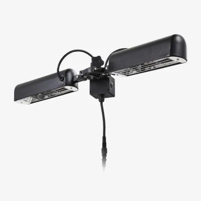 BHS.com 1600 Watt Twin Lamp Outdoor Parasol Radiant Heater, Black
