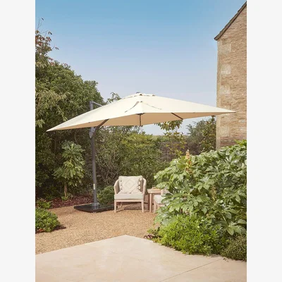 Cox and Cox The Ultimate Light Up Cantilever Parasol Set - Square