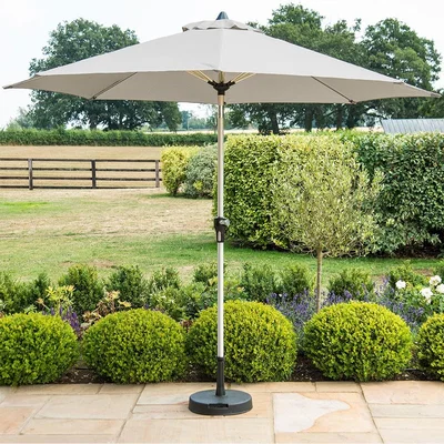 Cuckooland Maze Rattan 2.7m Round Garden Parasol - Grey