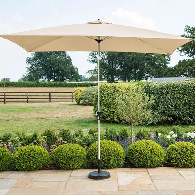 Cuckooland Maze Rattan 3m x 2m Rectangular Garden Parasol - Grey