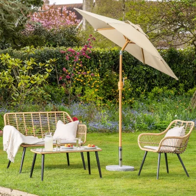 Christow Wood-Effect Parasol with Tilt - 2m