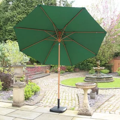 Dunelm 3m Woodlook Crank and Tilt Parasol