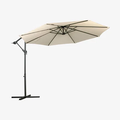 Dunelm 3m Royal Craft Cantilever Powder Coated Parasol with Cross Stand