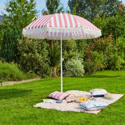 Dunelm 2m Striped Parasol With Fringe