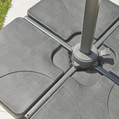 Dunelm 4 Piece Plastic Coated Concrete Parasol Base Grey