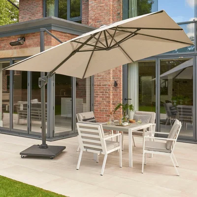 Dunelm Royce Ambassador Smoke Grey Tilt Parasol Dark Grey