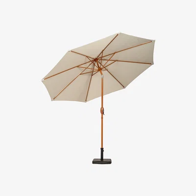 Dunelm 3m Woodlook Crank and Tilt Parasol Cream