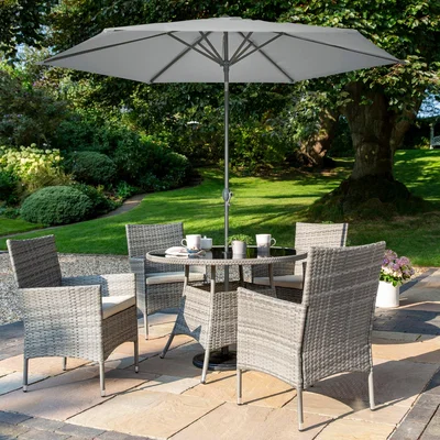 Dunelm 2.7m Grey Parasol with UPF 50 Protection Treatment Grey