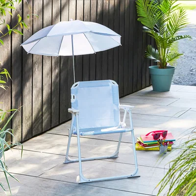 Dunelm Childrens Blue Chair with Parasol Blue