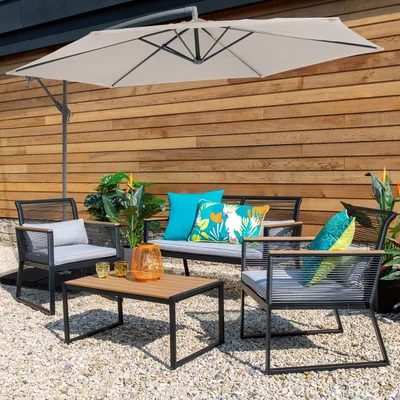 Dunelm Cream Cantilever Parasol Cream