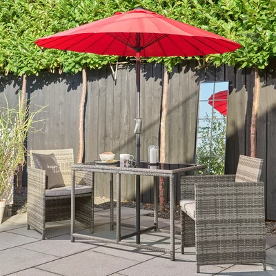 Dunelm 2m Shanghai Parasol Red Red