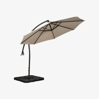 Dunelm Royal Craft Deluxe Pedal Operated Rotational Cantilever Parasol with Cross Stand Cream