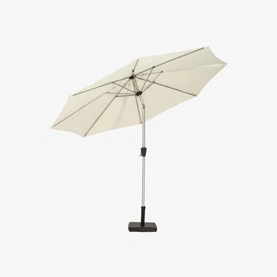 Dunelm Royal Craft Brushed Aluminium Crank and Tilt Parasol Cream