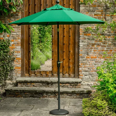 Dunelm Elizabeth Crank and Tilt Green Parasol Green