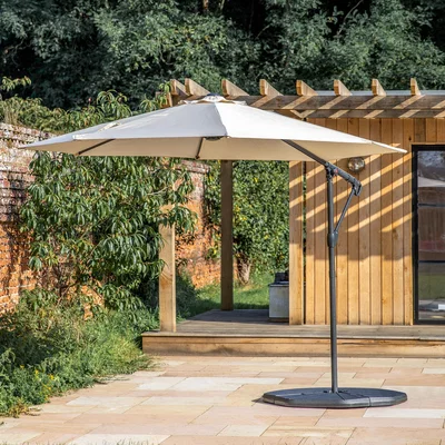 Dunelm Lecco 3m Cantilever Parasol Cream