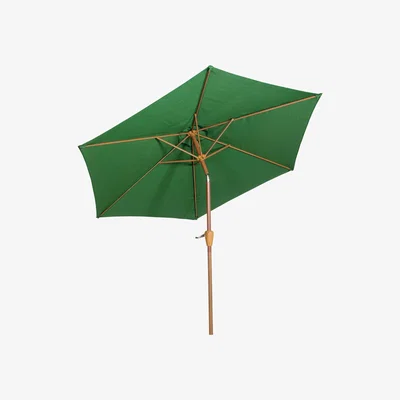 Dunelm Woodlook Crank and Tilt Parasol Green