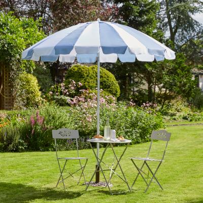 Dunelm 2.5m Blue and White Beach Parasol Blue