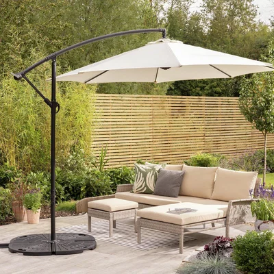 Habitat Habitat 3m Overhanging Garden Parasol - Cream