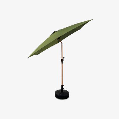 John Lewis John Lewis Wood-Effect Wind-Up Parasol, 2.7m, Green