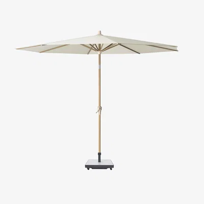 John Lewis Pacific Riva Teak Wood Frame Round Parasol, 3m, Champagne