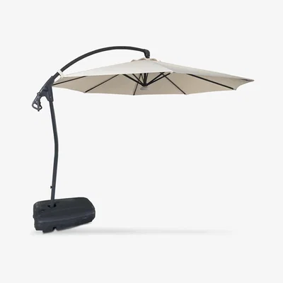 John Lewis John Lewis Freestanding LED Light & Bluetooth Speaker Parasol & Base, 3m, Oyster