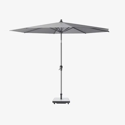John Lewis Pacific Riva Premium Centre Pole Round Parasol, 3m, Manhattan Grey