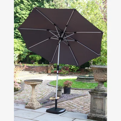 Marks & Spencer Royalcraft Unisex Crank and Tilt LED Strip Parasol - Grey, Grey