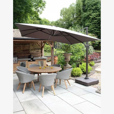 Marks & Spencer Royalcraft Square LED Parasol with Base - Grey Mix, Grey Mix