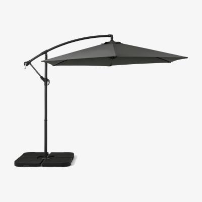 Made.com Cantilever Parasol, 3m, Grey Powder-Coated Steel & Fabric